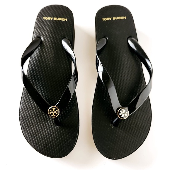 Tory Burch Eva Platform Black Flip Flops - Womens Size 9 - Excl Cond! - Picture 4 of 16